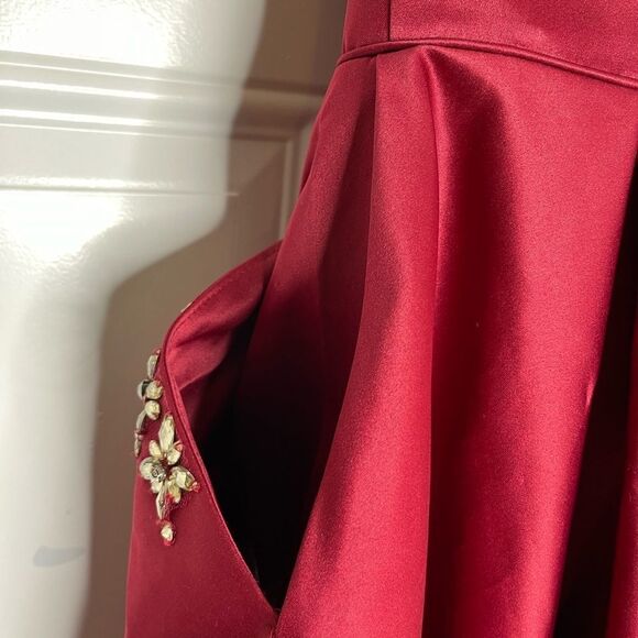 Any Lee Short Red Prom Dress With Pockets - Picture 4 of 10